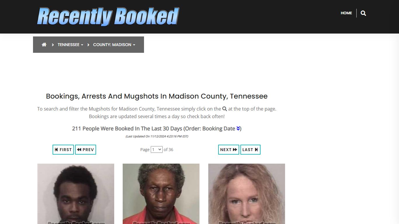 Bookings, Arrests and Mugshots in Madison County, Tennessee