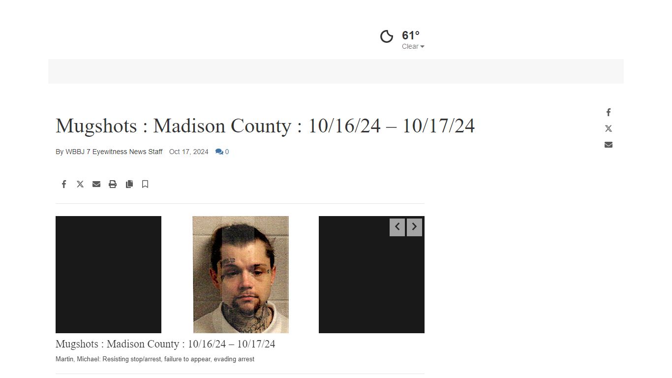 Mugshots : Madison County : 10/16/24 – 10/17/24